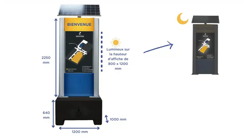 dimensions semiosun mobile - totem autonome